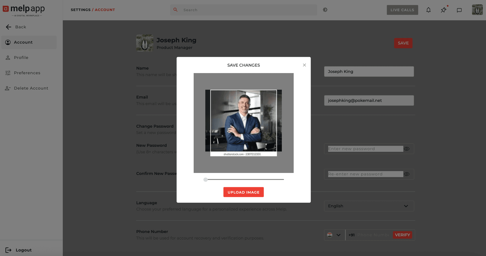 Upload profile picture