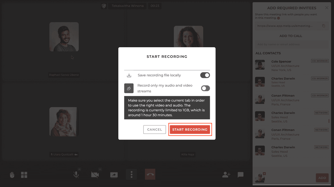 Record meeting step 3