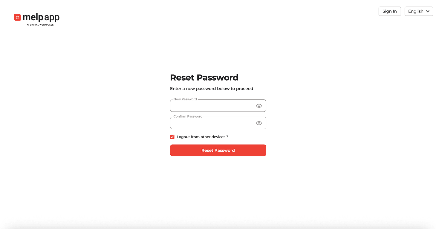 Confirm new password