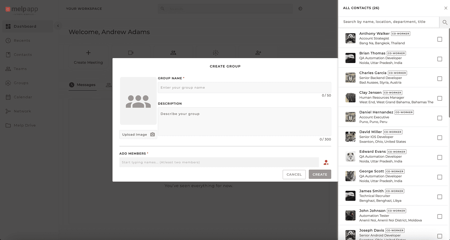 Add contacts to group