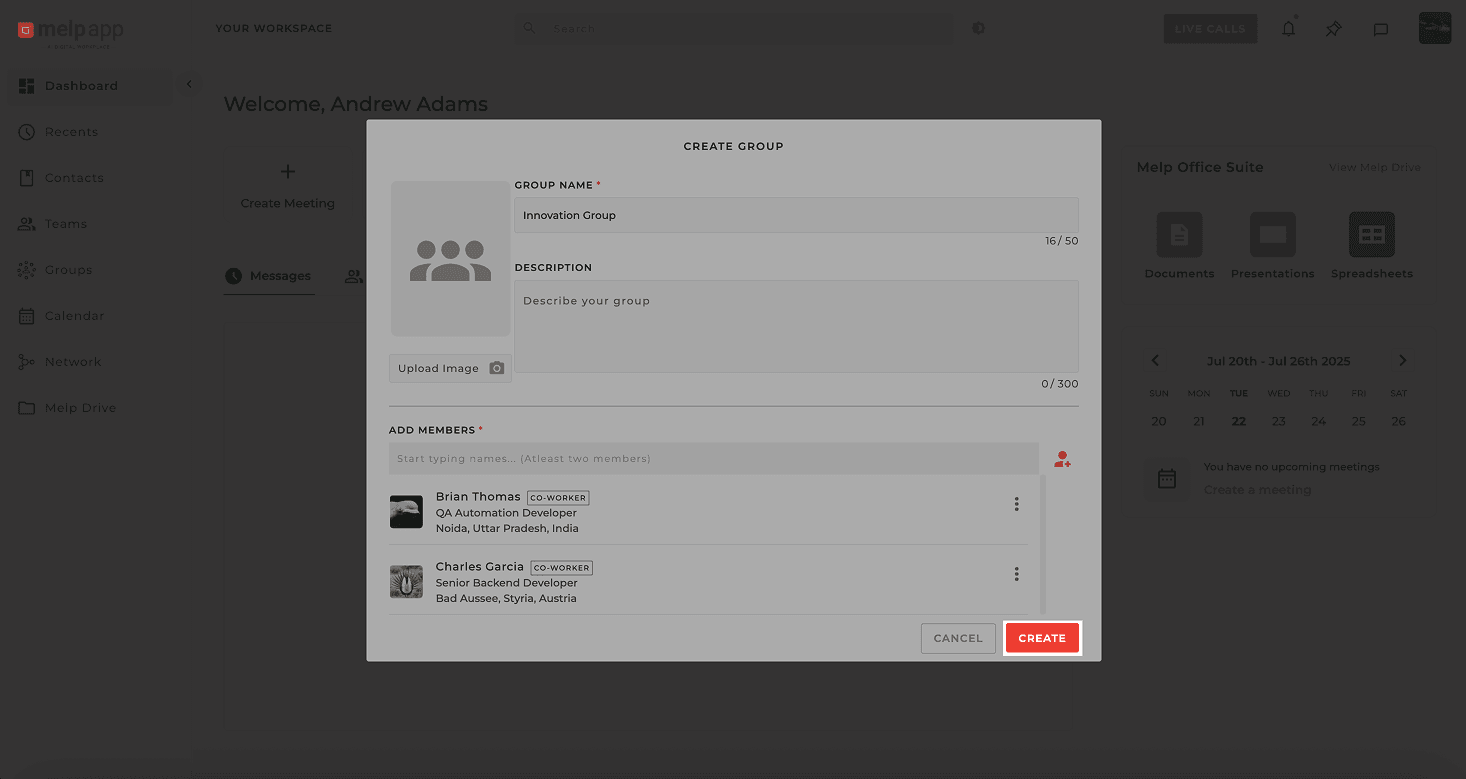 Click done to create group