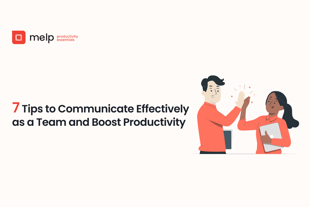 Team communication tips banner with two colleagues high-fiving to celebrate productive collaboration