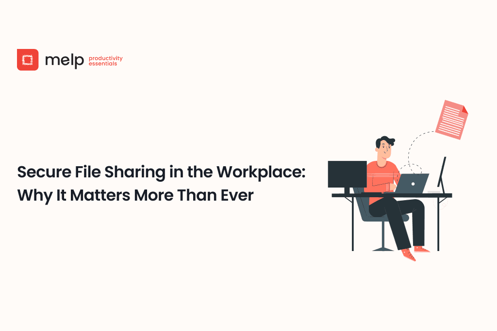 Illustration of secure file sharing to protect workplace data and documents