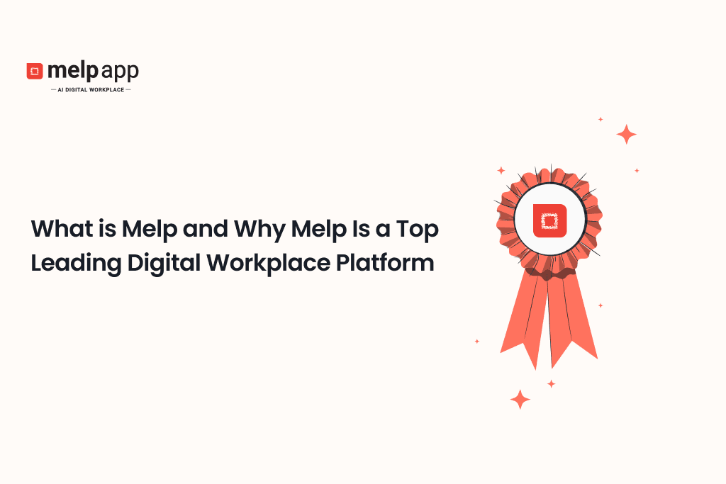 Award badge highlighting Melp as a top leading digital workplace platform