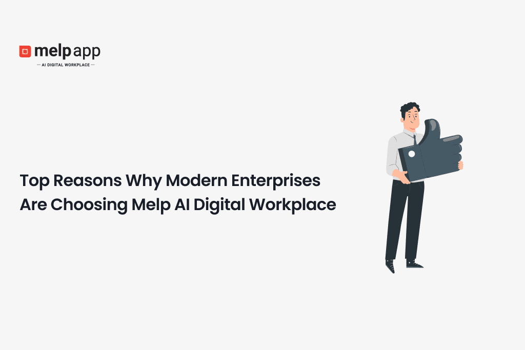 Modern business professional adopting Melp AI digital workplace to improve enterprise collaboration and productivity