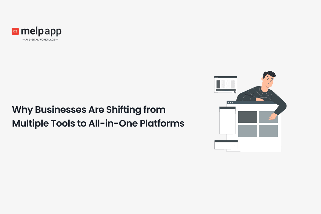 Business shifting from multiple disconnected tools to Melp all-in-one digital workplace