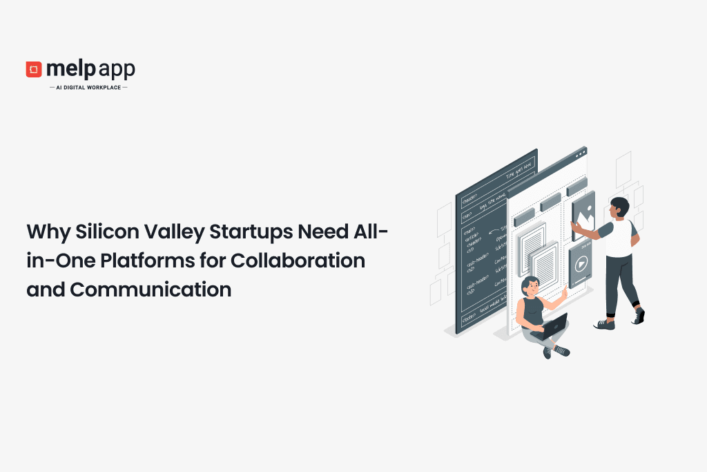 All-in-one collaboration platform illustration used by Silicon Valley startups for team communication