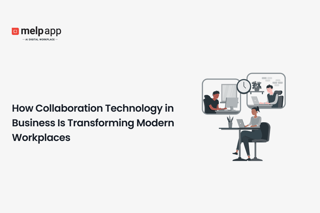 Business collaboration technology illustration transforming modern workplaces and team workflows