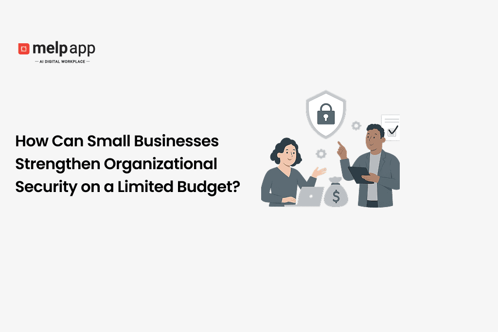 Small business security illustration using Melp App for secure communication