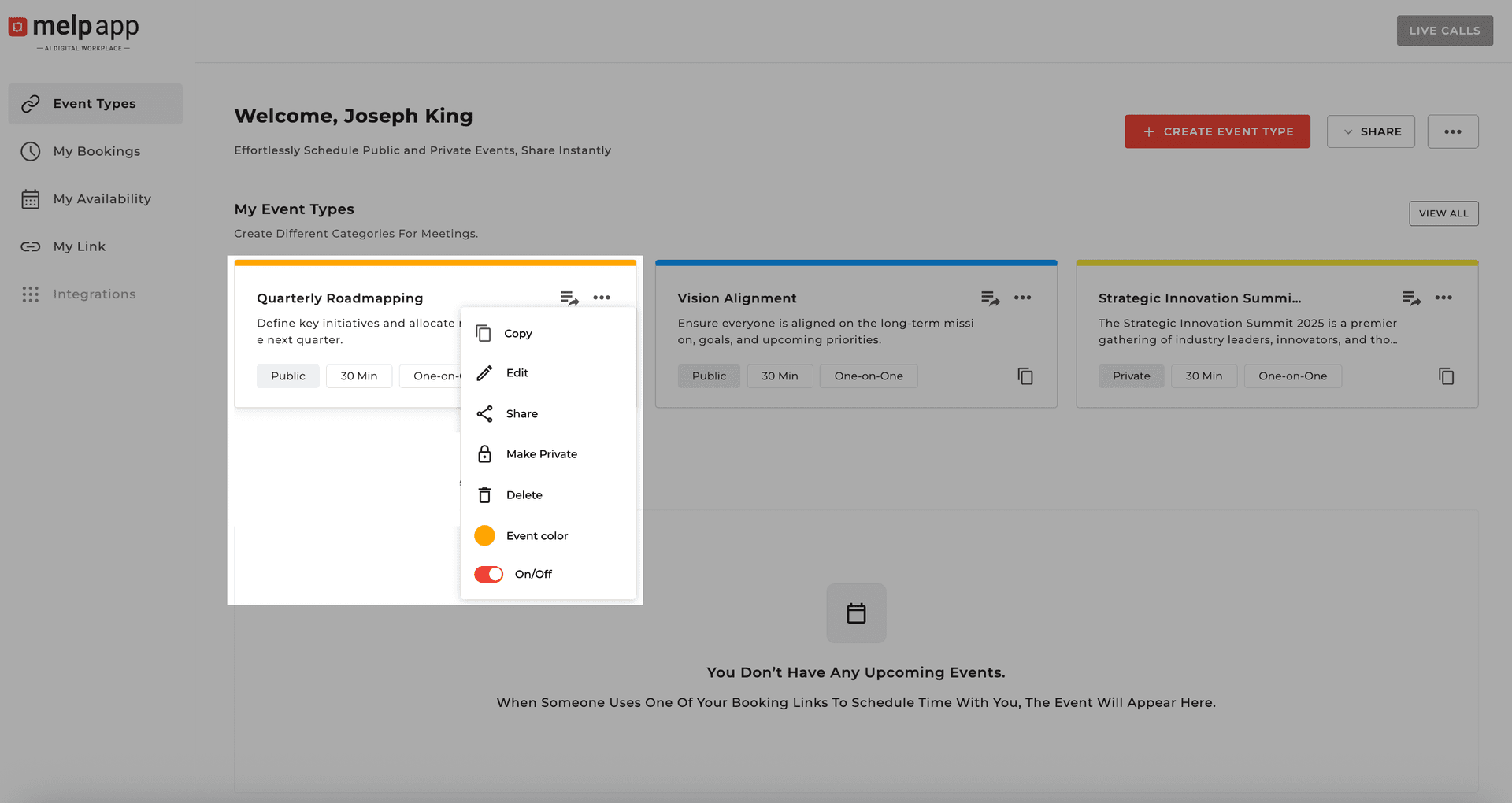 Managing events