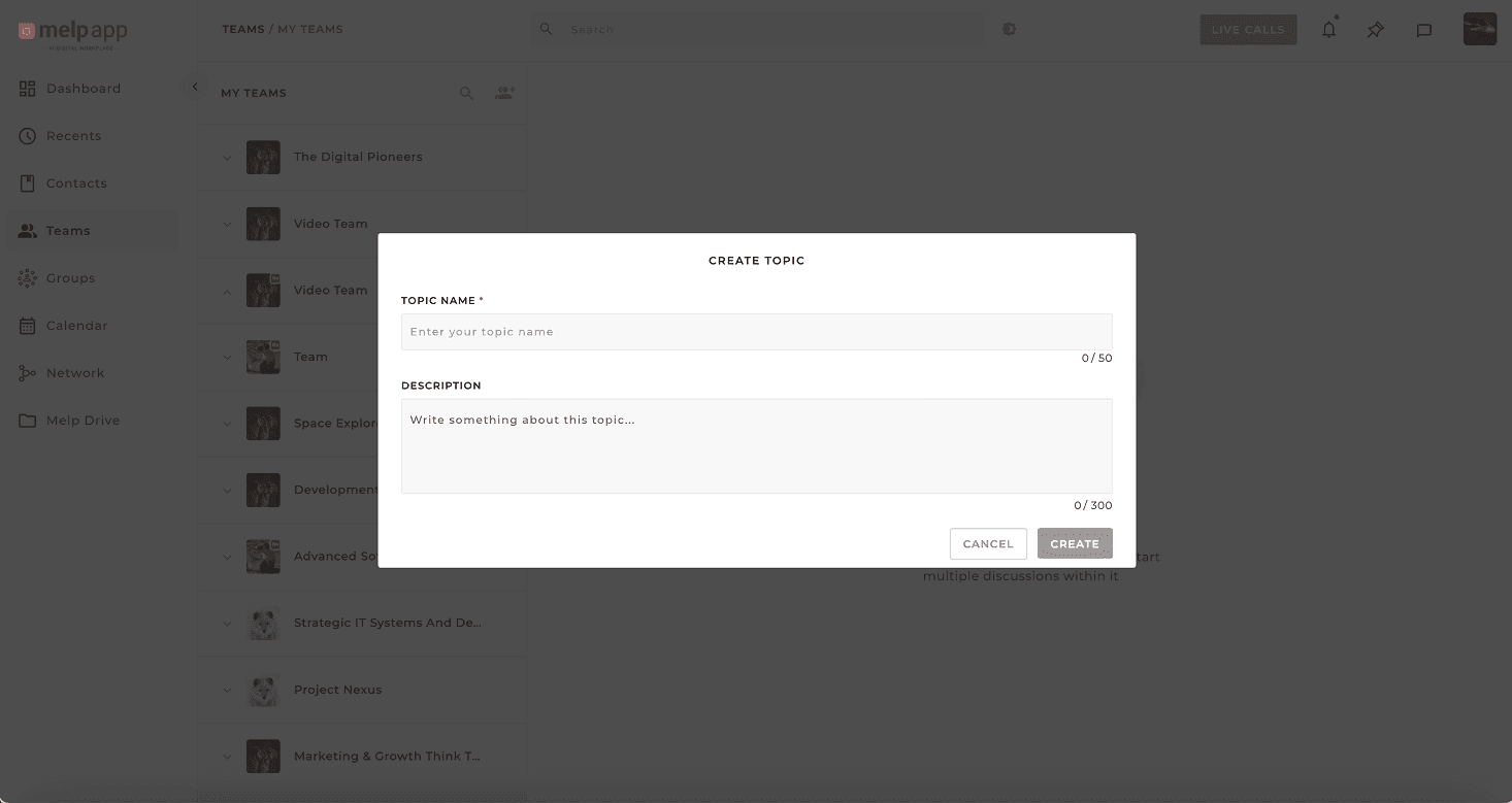 Create topic page
